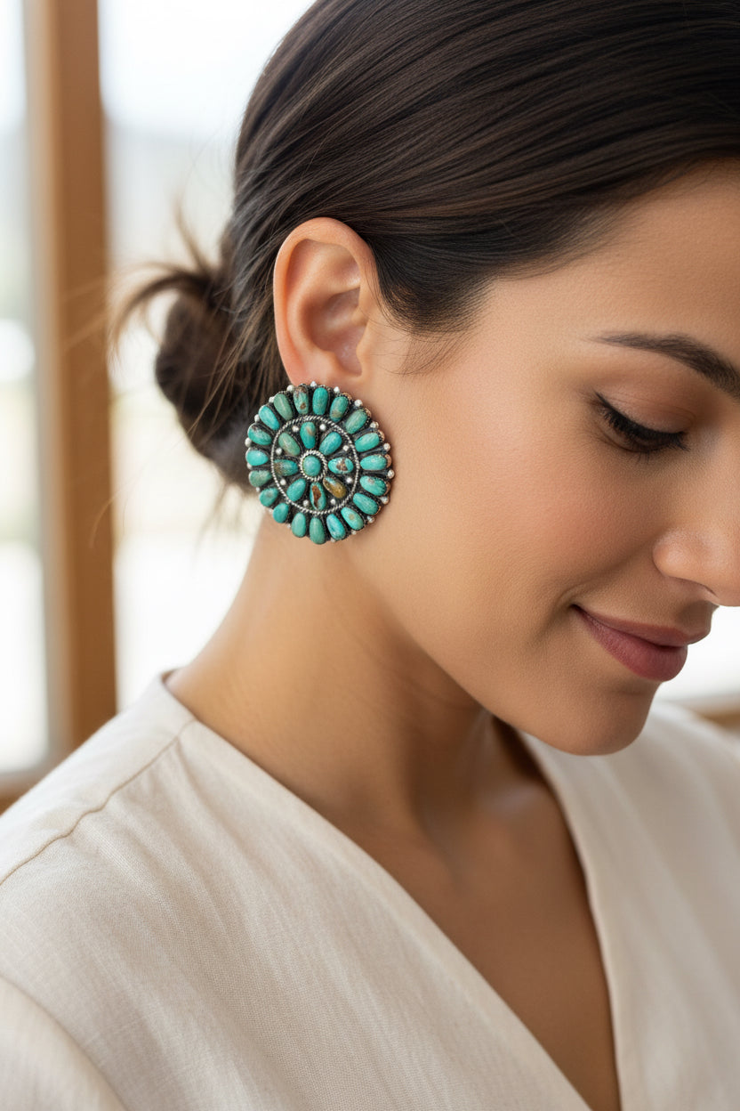 Large Cluster Earrings-Gr