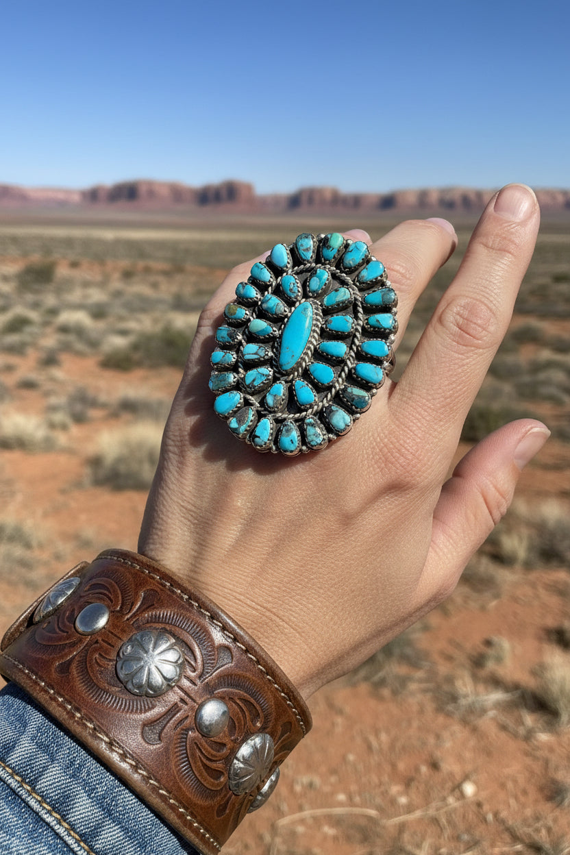Oval cluster ring
