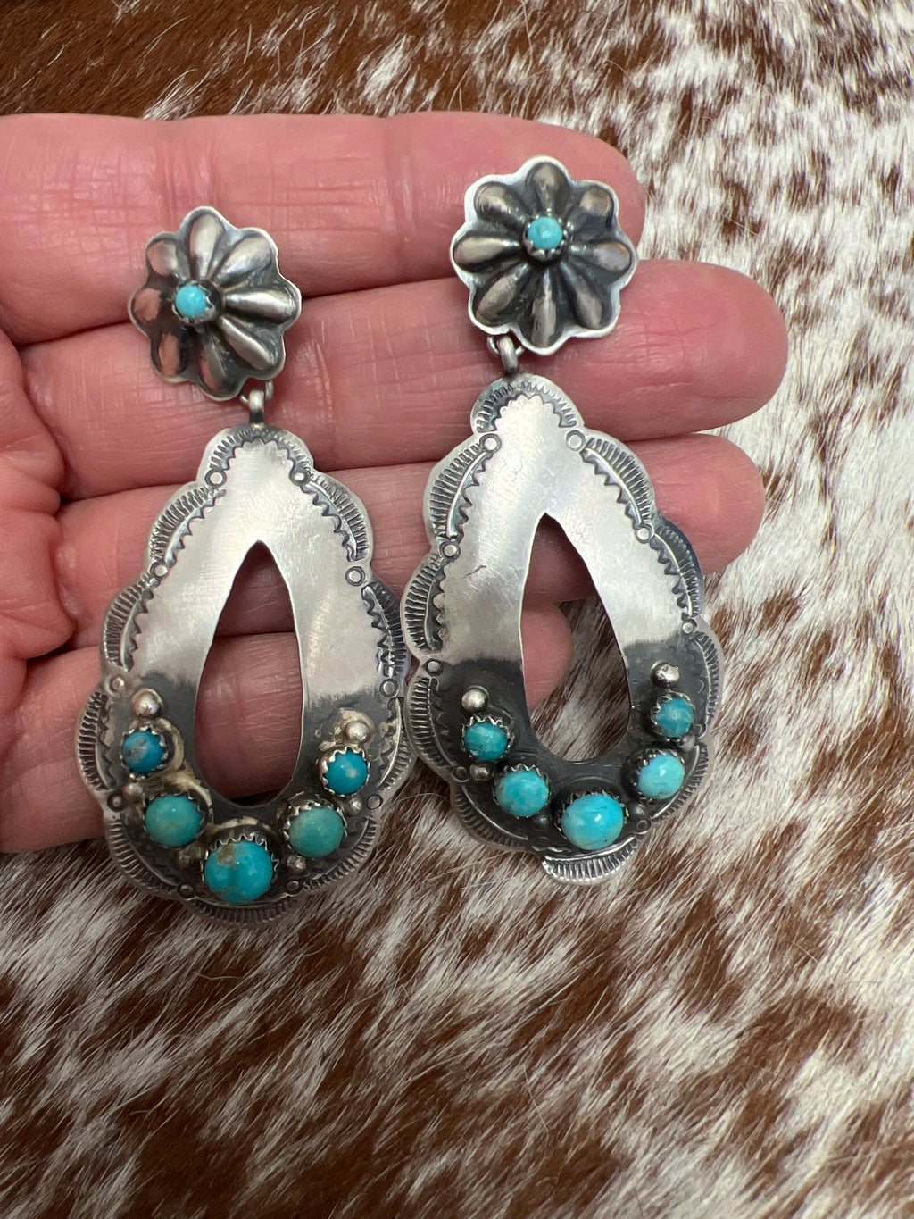 6-Stone Concho Earrings