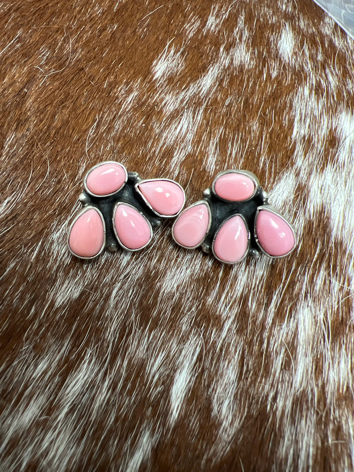 4 Stone Cluster Earrings