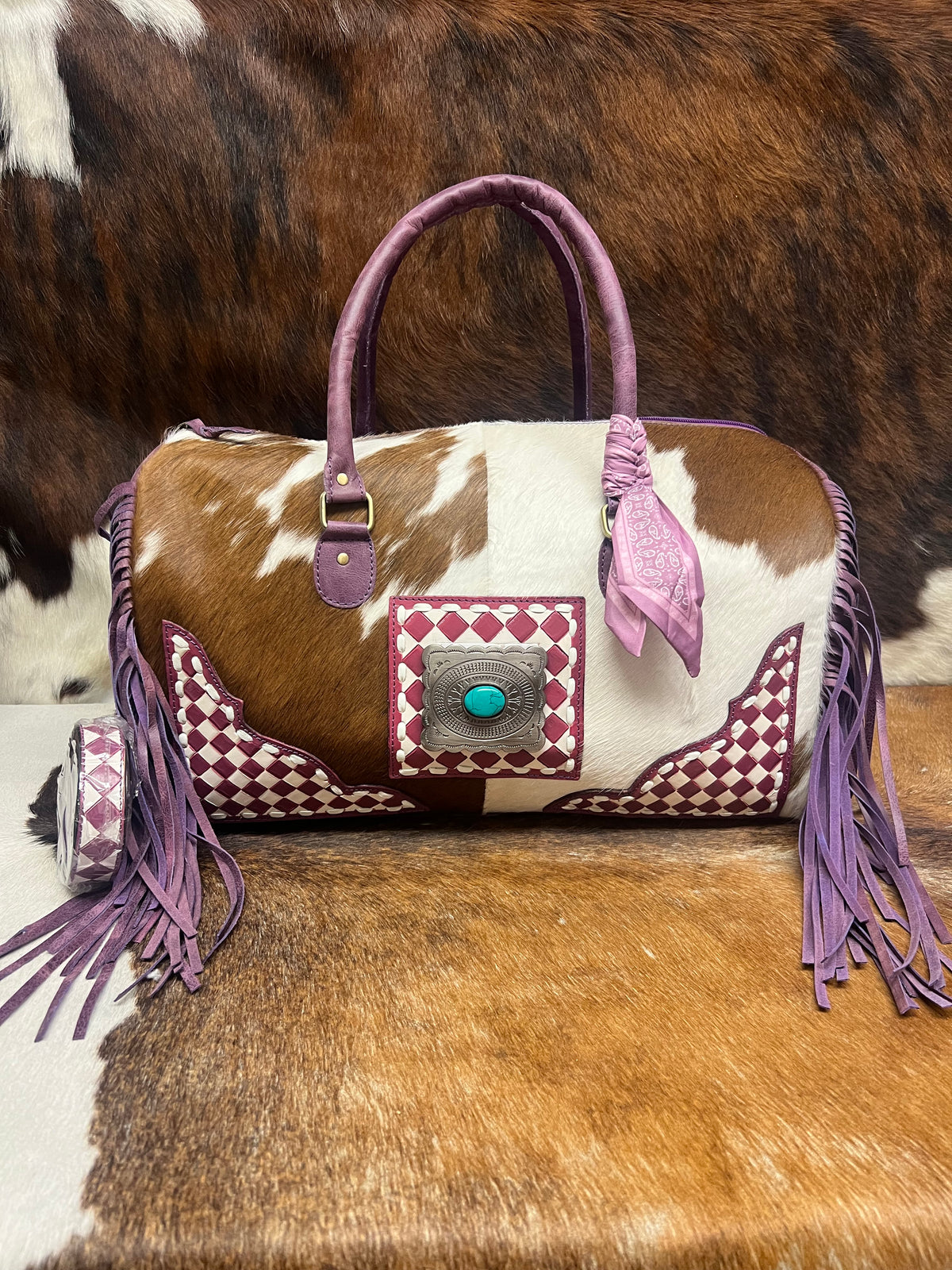 Checkered Cow Duffel