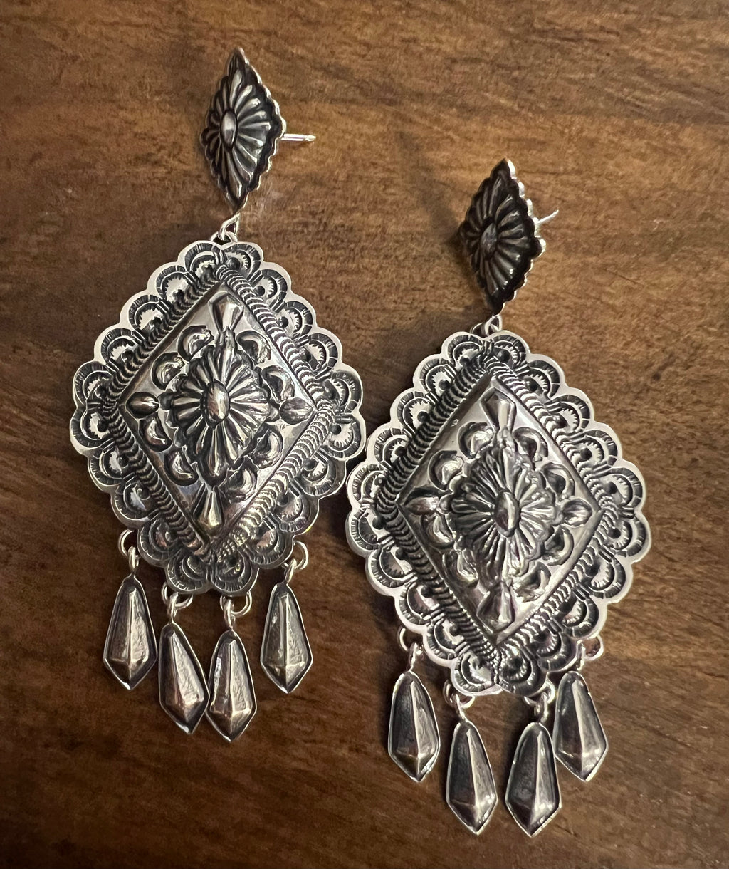 Diamond Concho Earrings