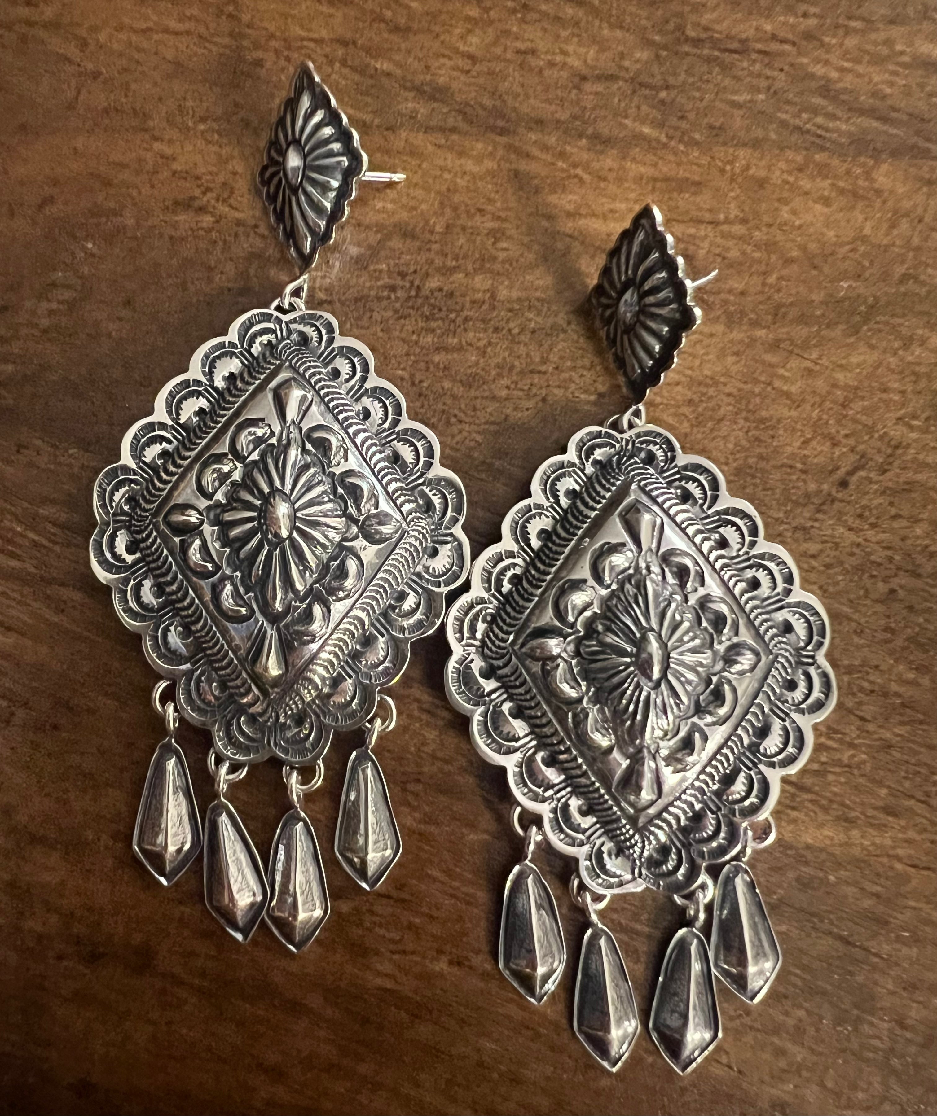 Diamond Concho Earrings