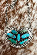 Multi Stone Heart Necklace