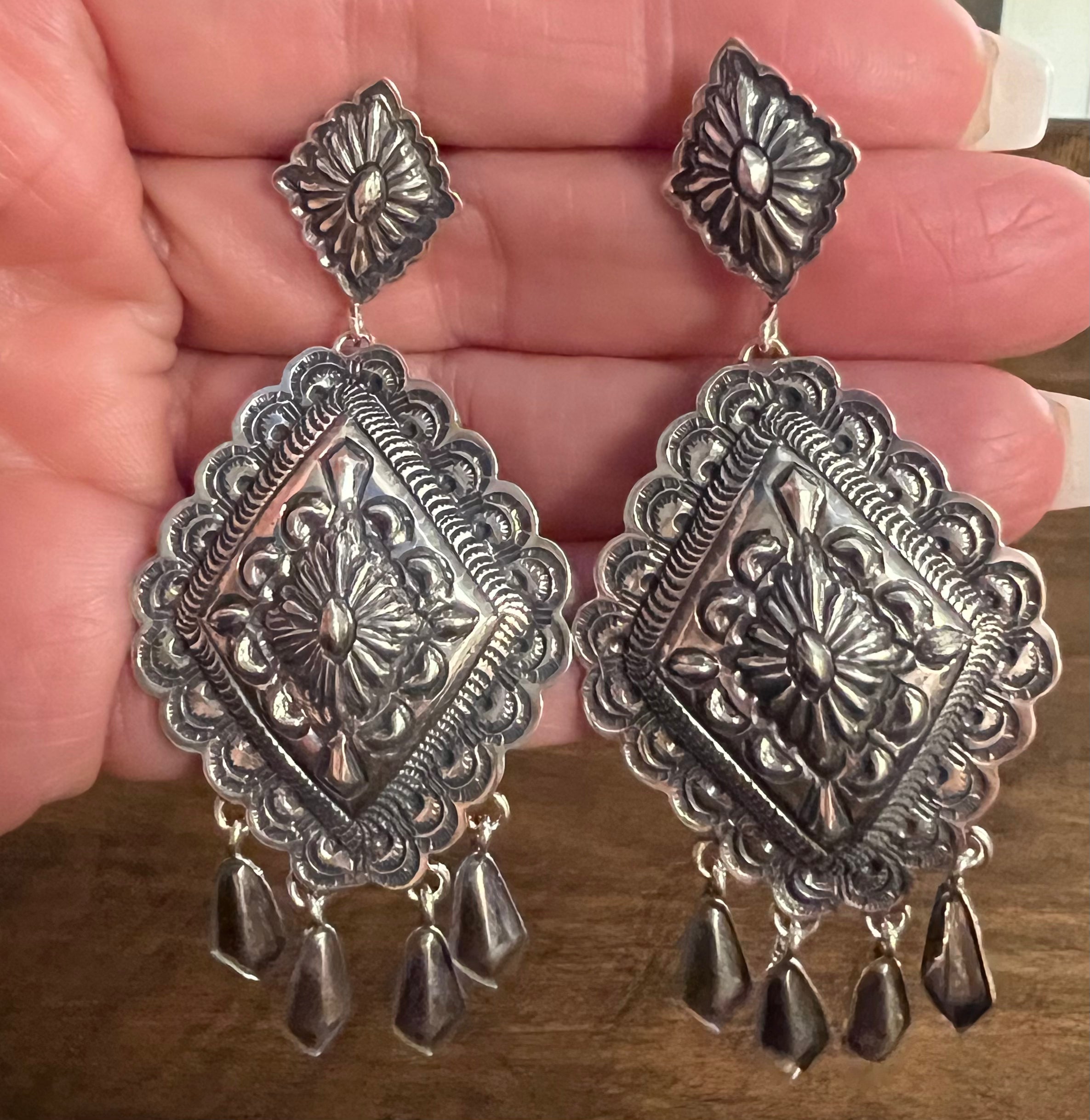 Diamond Concho Earrings