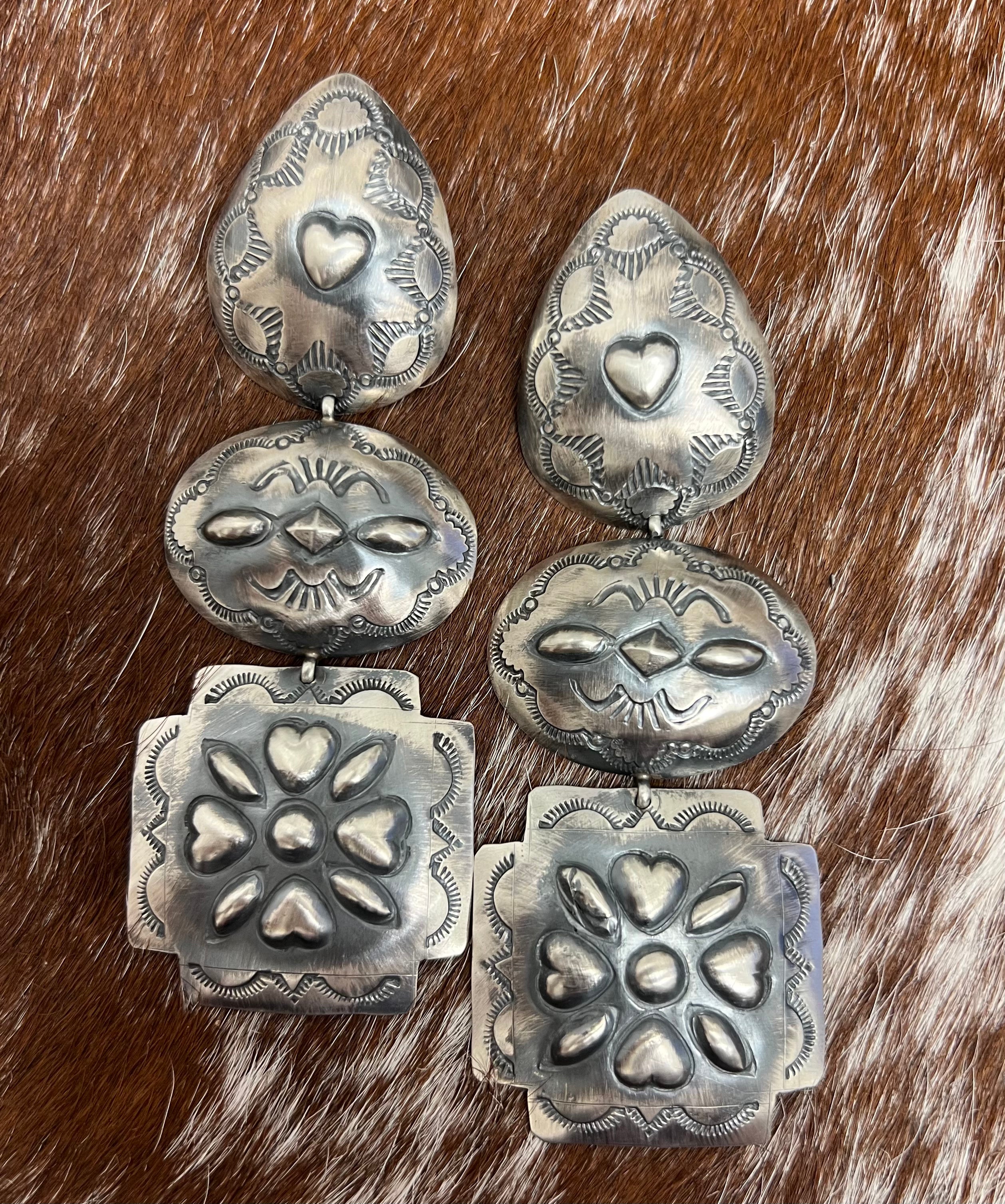 3 Tier Concho Earrings