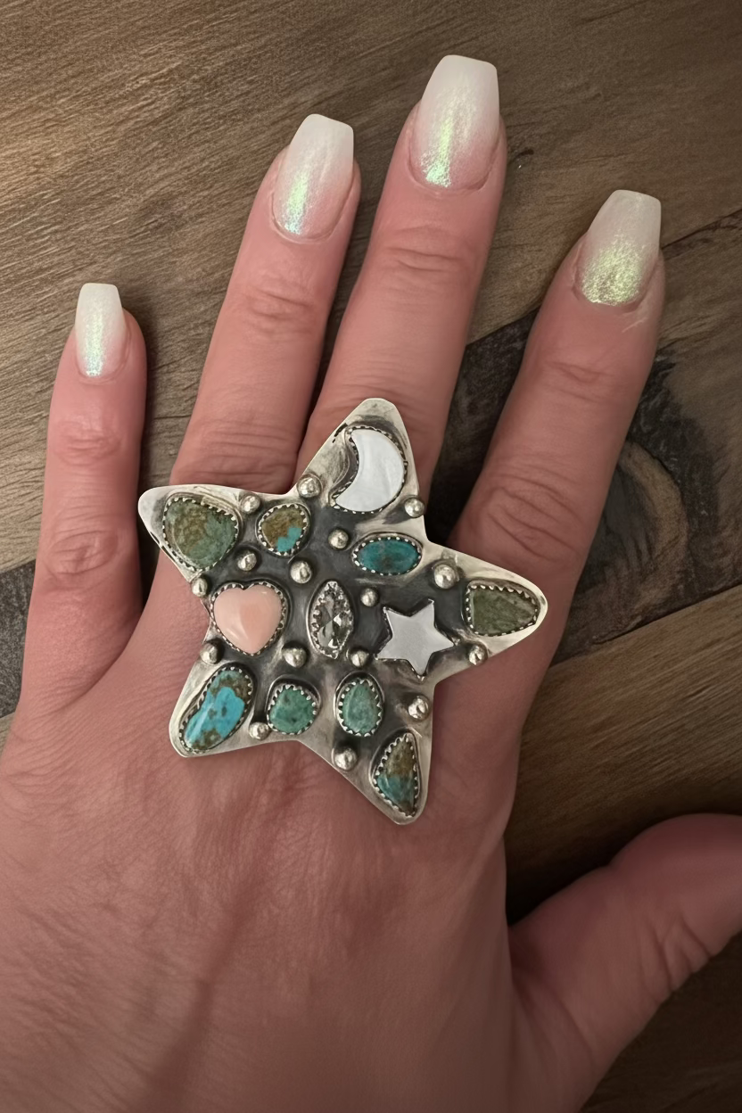 Multi Stone Star Ring