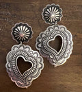 Cut Out Heart Concho Earrings