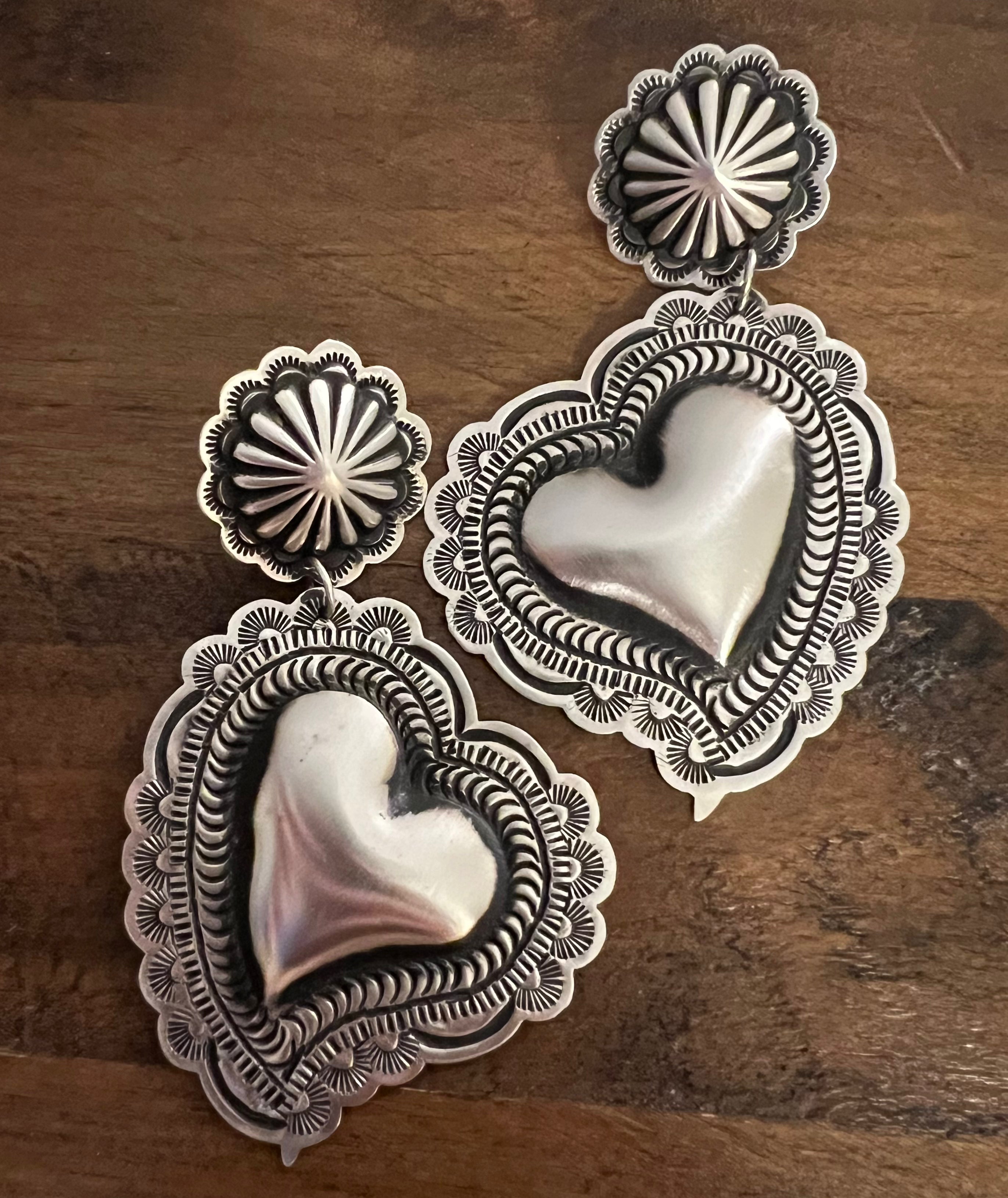 Heart Concho Earrings-L2