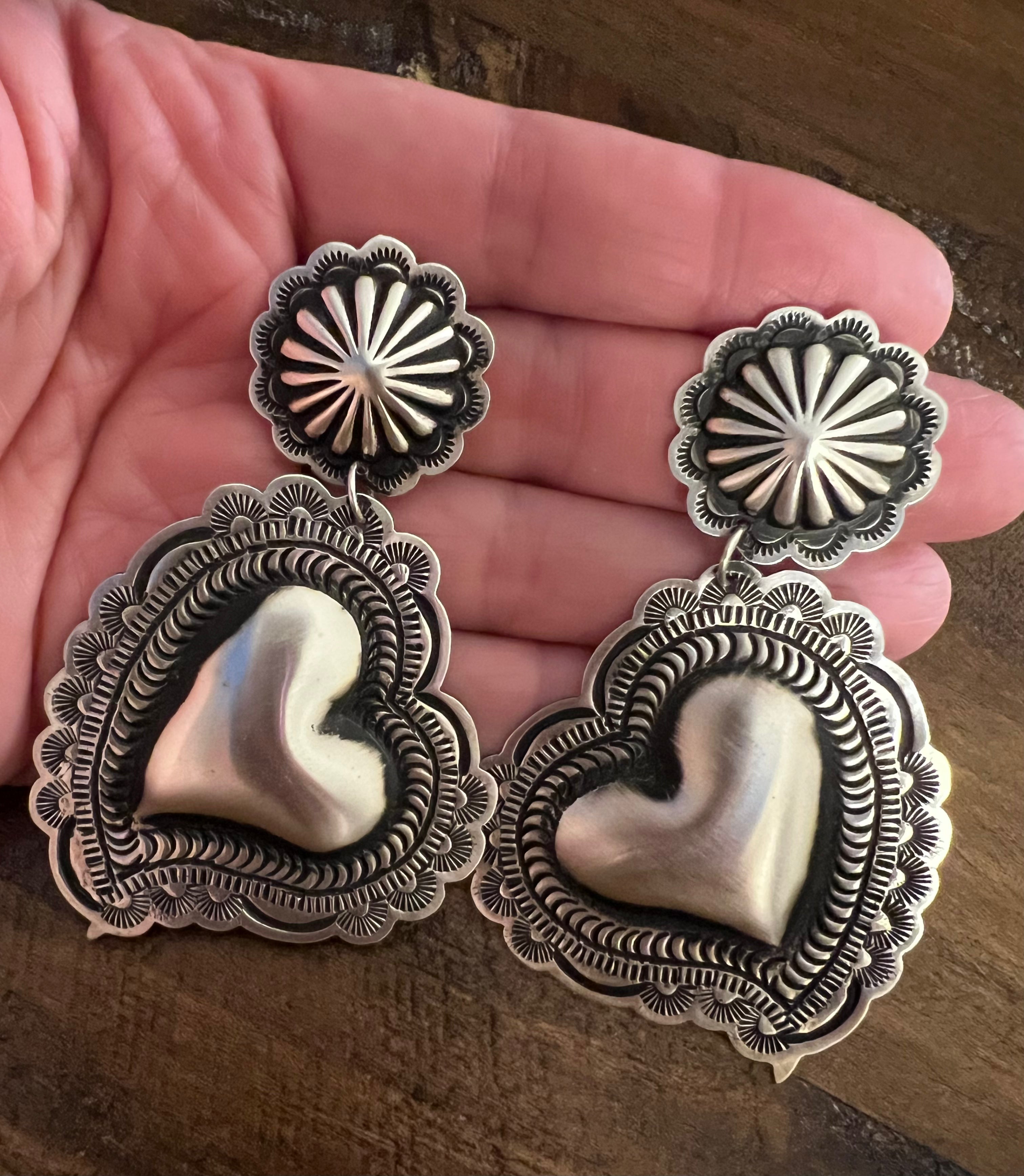 Heart Concho Earrings-L2