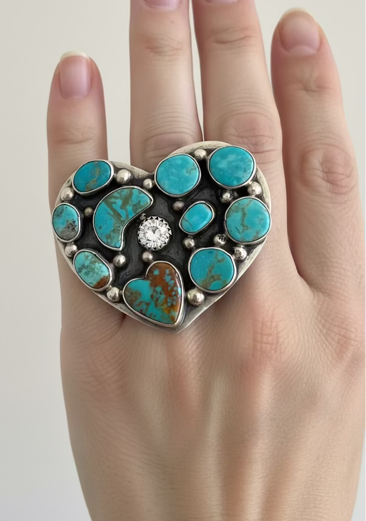 Kingman and CZ Heart Ring