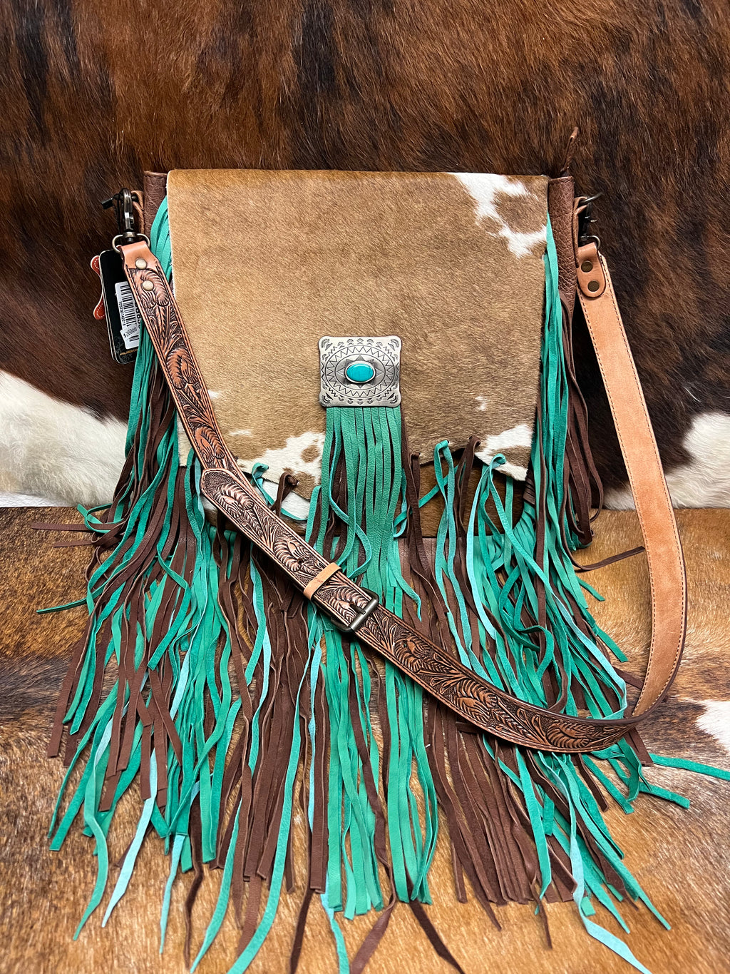 Cowhide Fringe Bag-T