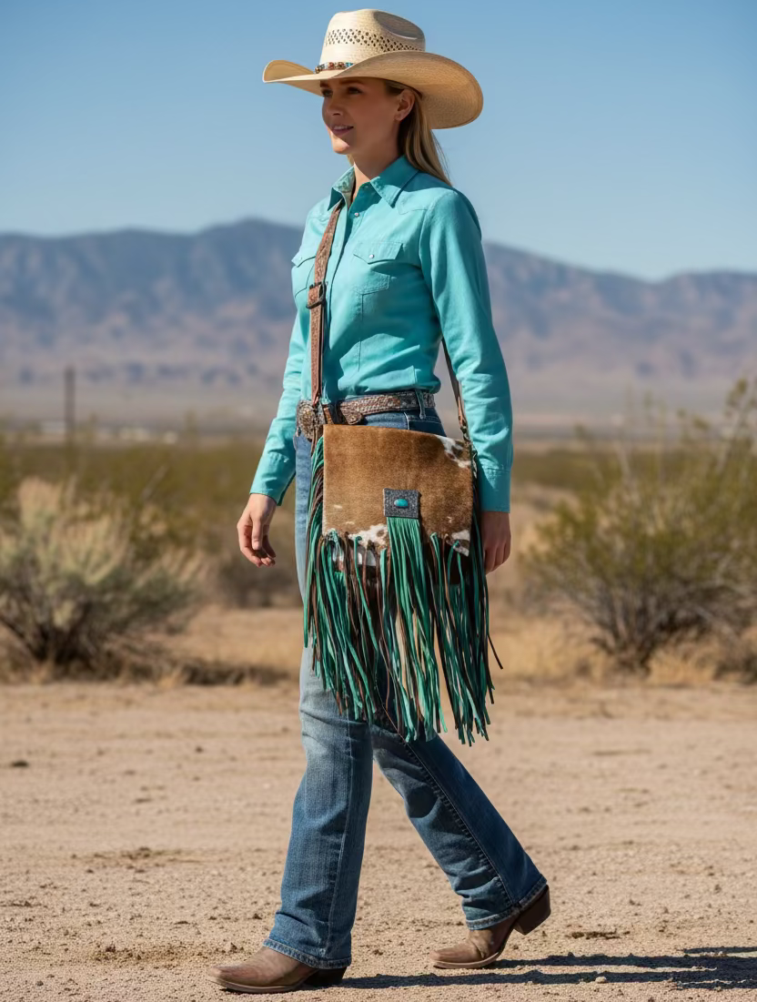 Cowhide Fringe Bag-T