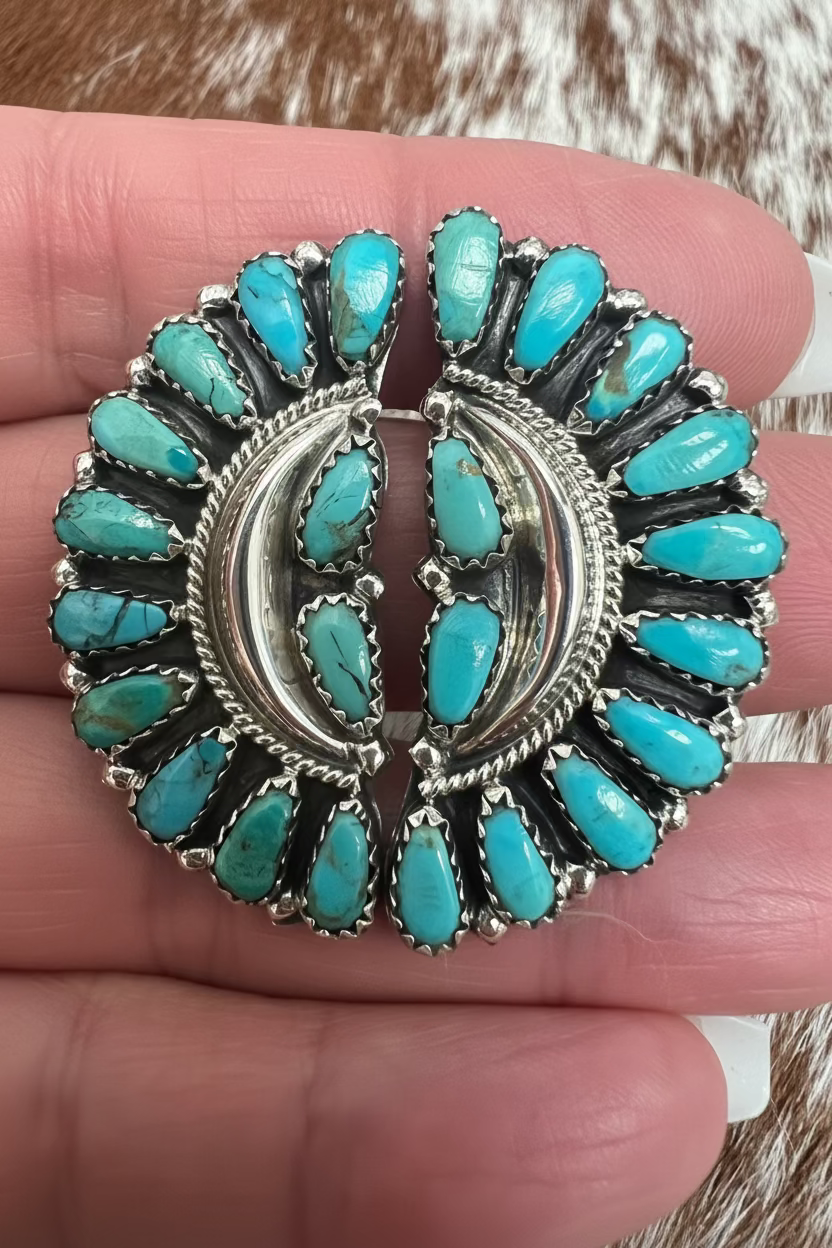 Large Half Cluster Earrings