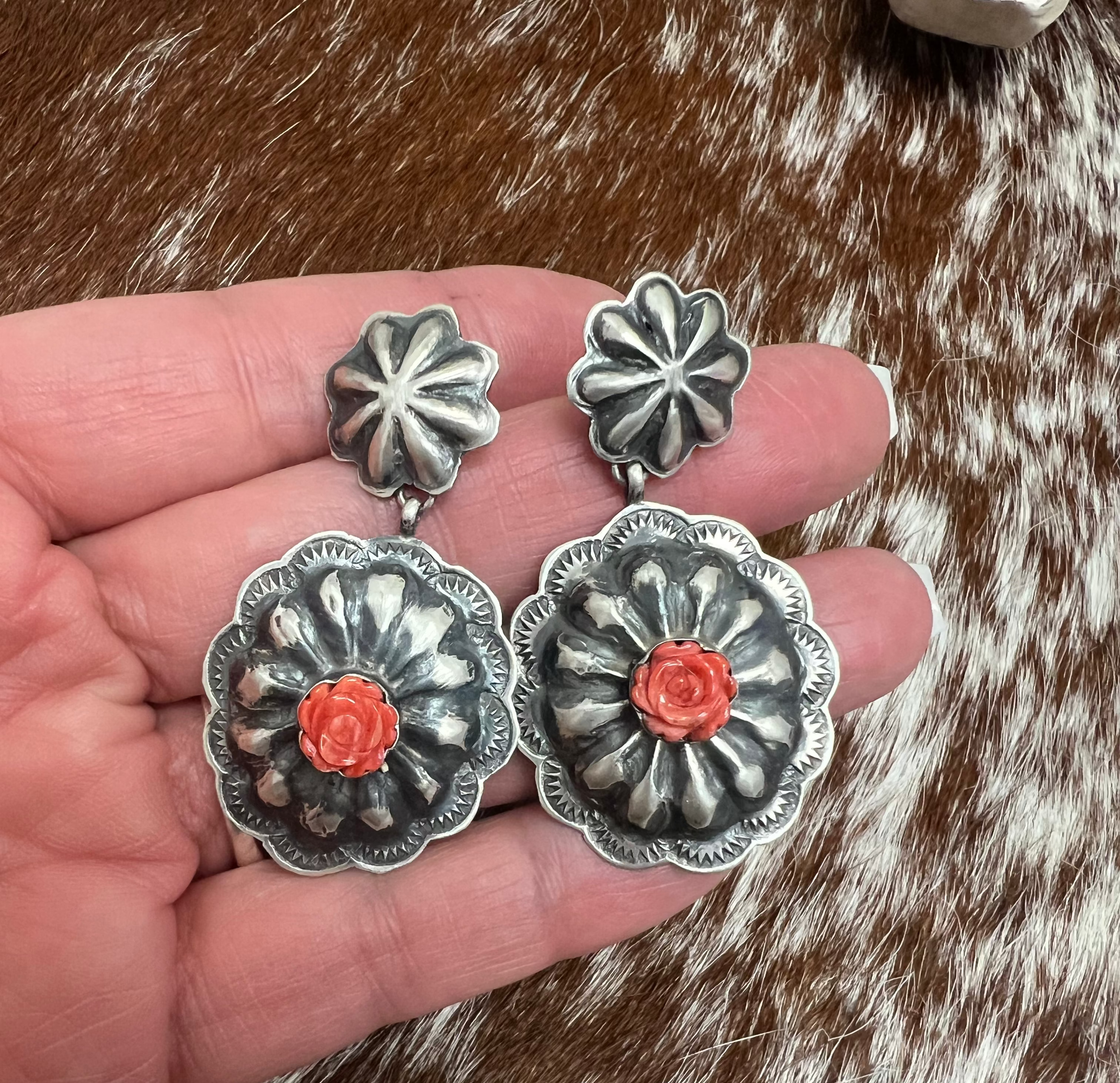 Rose Concho Earrings