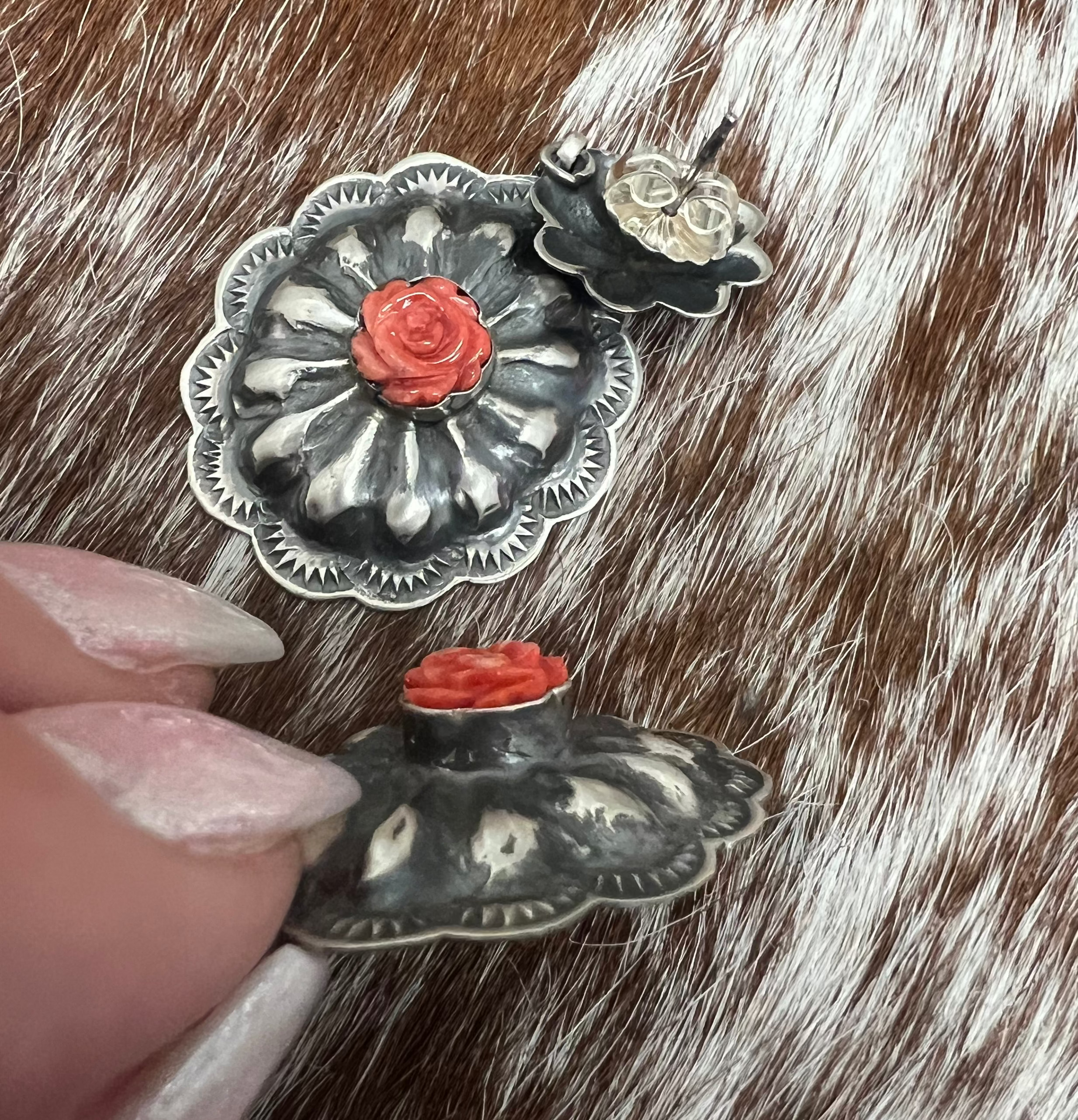 Rose Concho Earrings