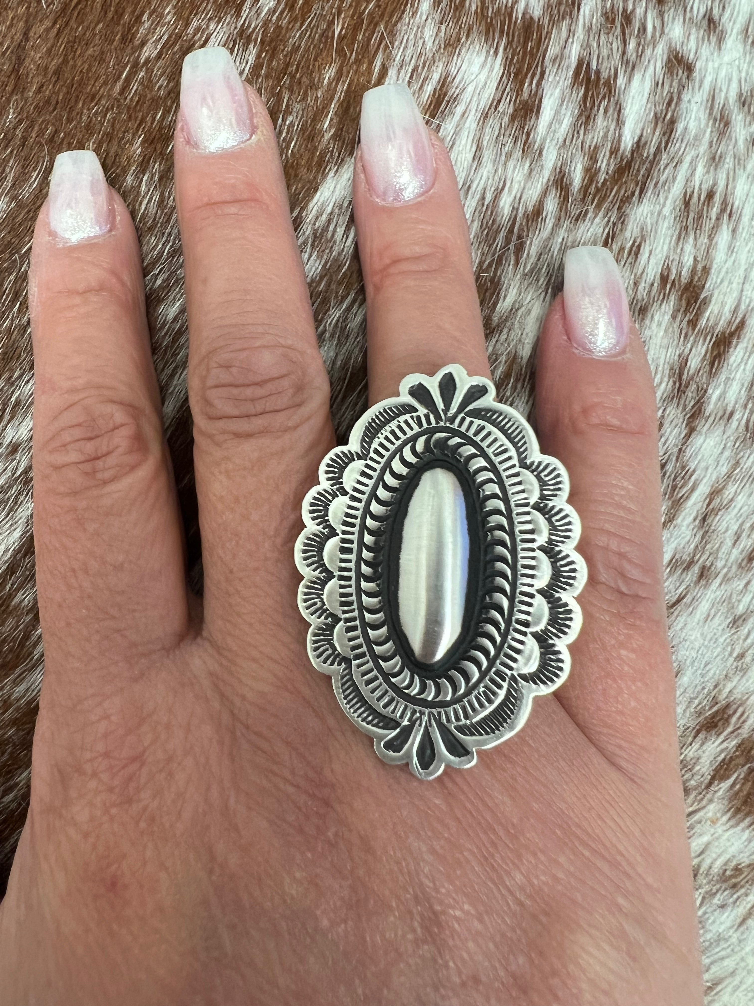 Silver Oval Ring