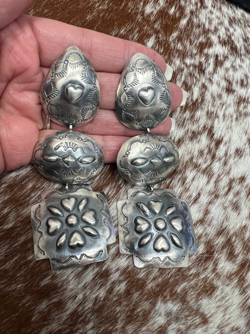 3 Tier Concho Earrings