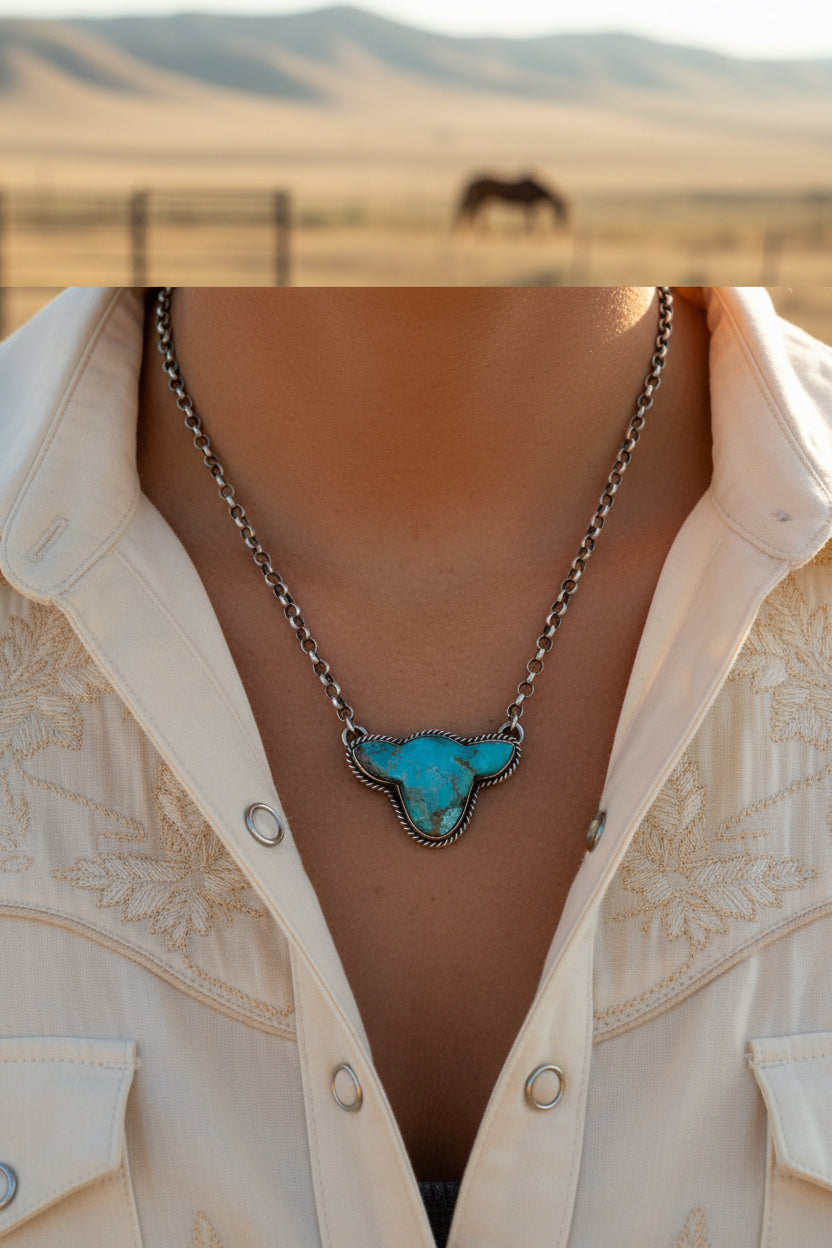 Turquoise Cow Necklace