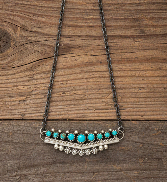 9 Stone Bar Necklace