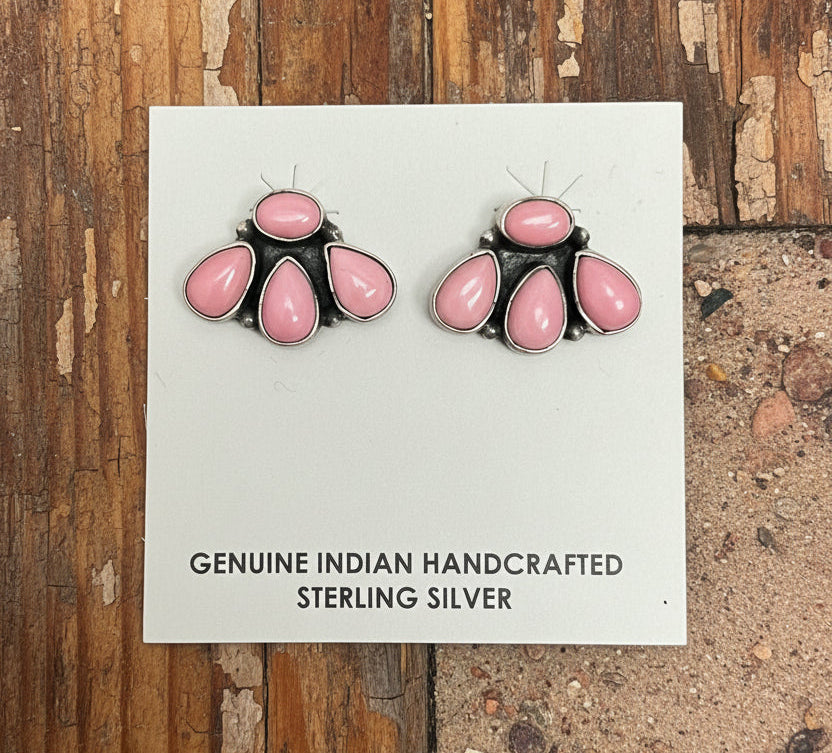 4 Stone Cluster Earrings
